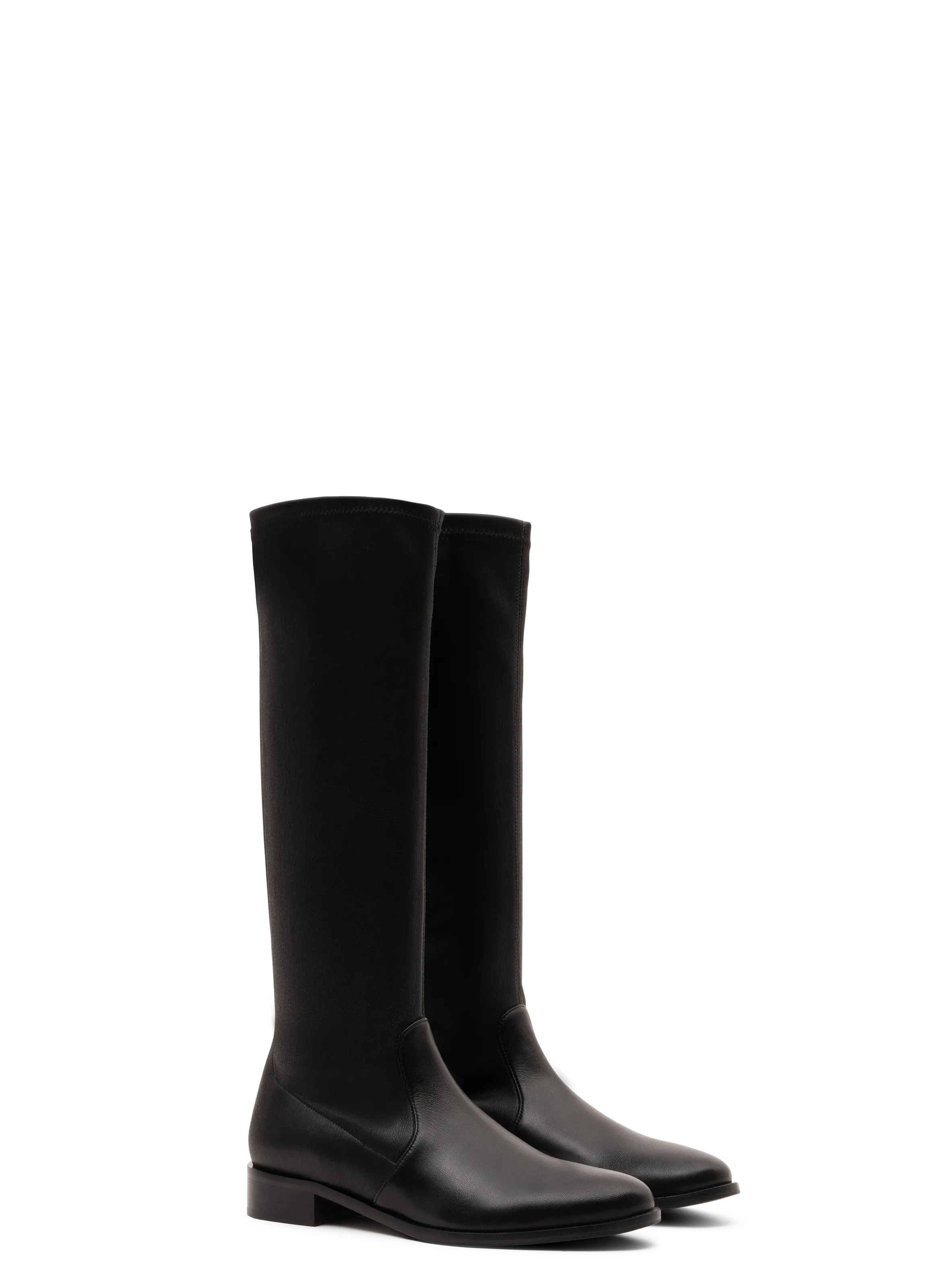 PARALLELE  Bottes en cuir nappa stretch rivas - Noir