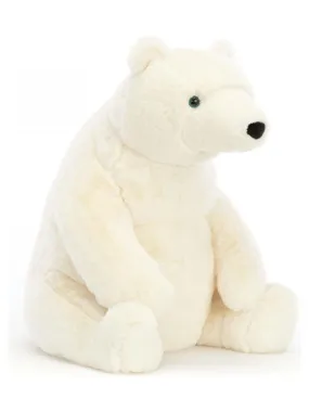 Peluche Elwin Polar Bear Large - Dimensions : L : 24 cm x  l : 24 cm x  h : 31 cm - Blanc