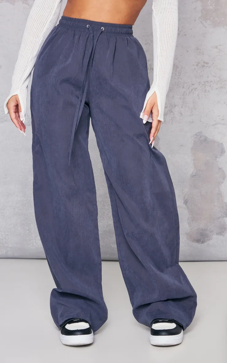 Petite Pantalon cargo en peau de pêche gris anthracite