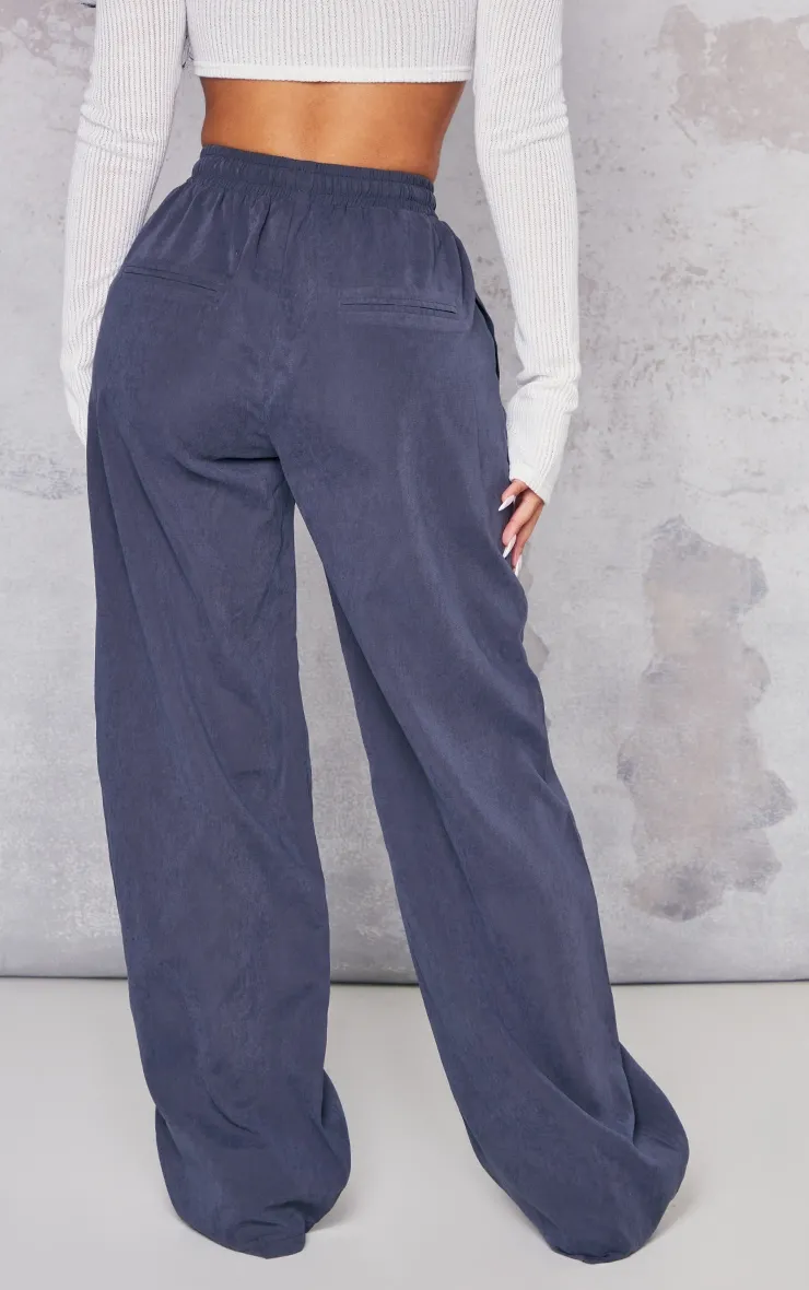 Petite Pantalon cargo en peau de pêche gris anthracite