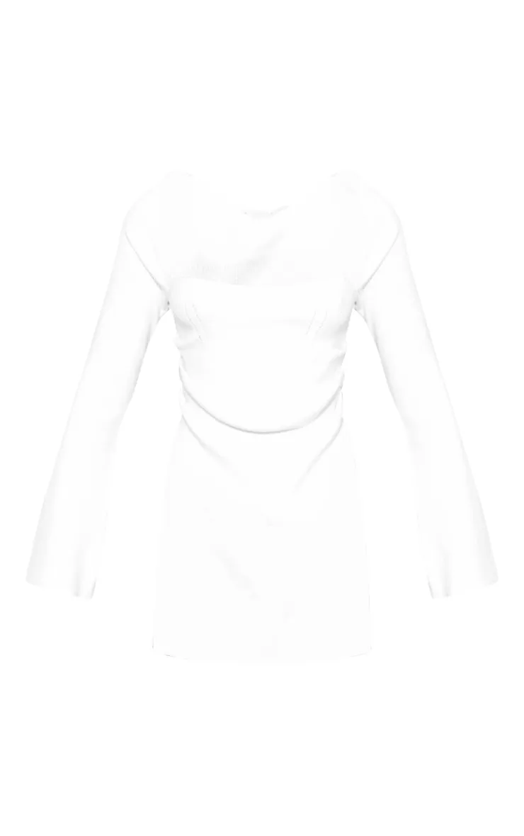 Petite Top long en maille tricot blanc cassé