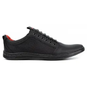 Polbut Chaussures décontractées en cuir pour hommes 2121p noir le noir