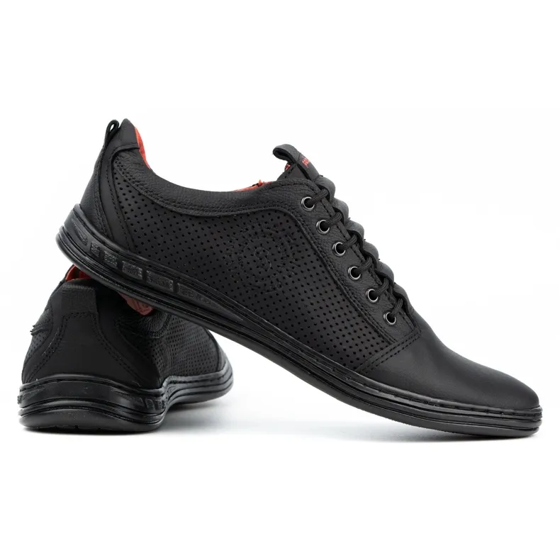 Polbut Chaussures décontractées en cuir pour hommes 2121p noir le noir