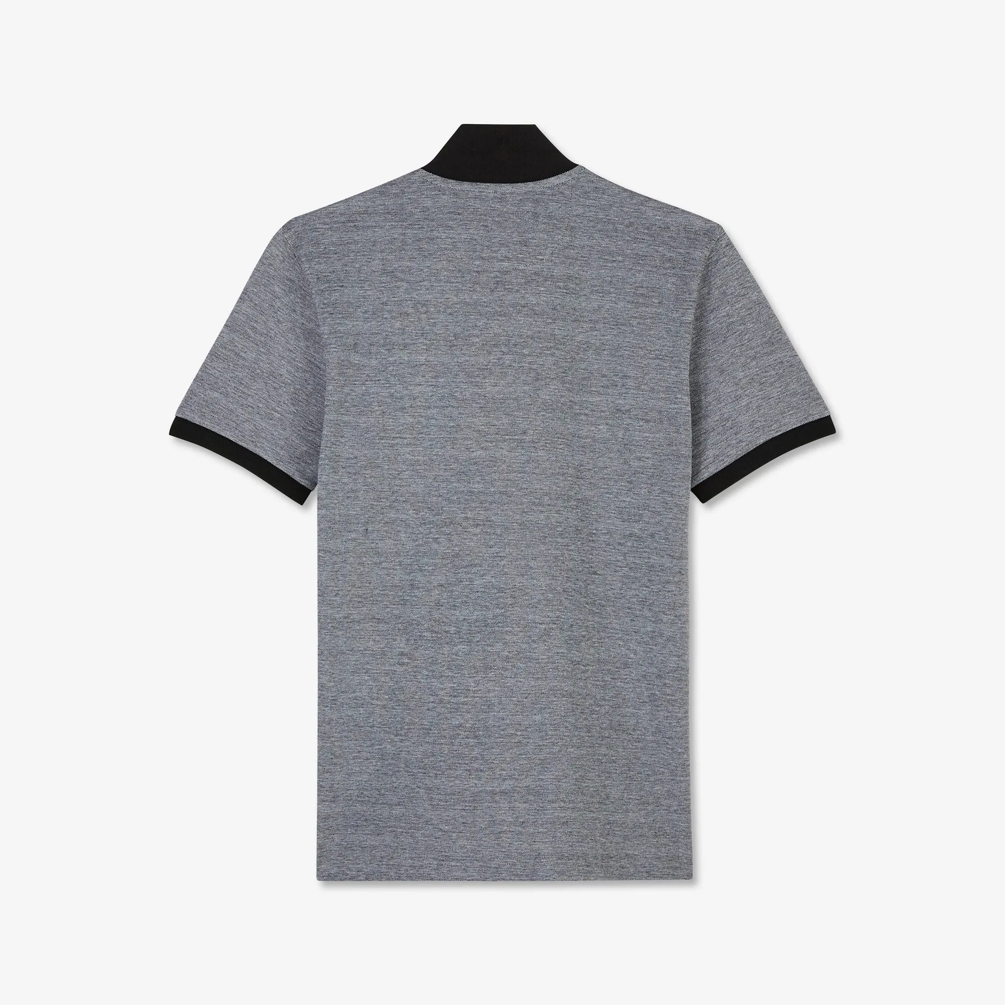 Polo gris uni en coton piqué