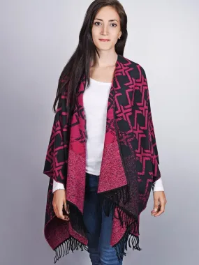 Poncho Ligéa - Fabriqué en France - Rose fushia