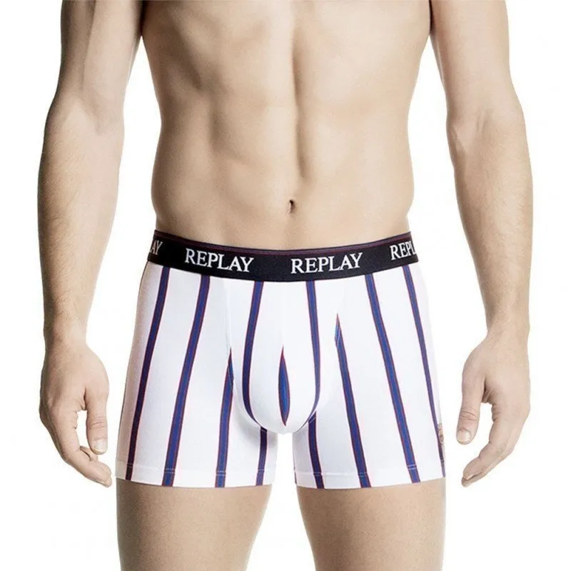 REPLAY Boxer Homme Coton RAY Blanc FC BARCELONE