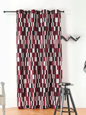 Rideau à jacquard damier - Rouge