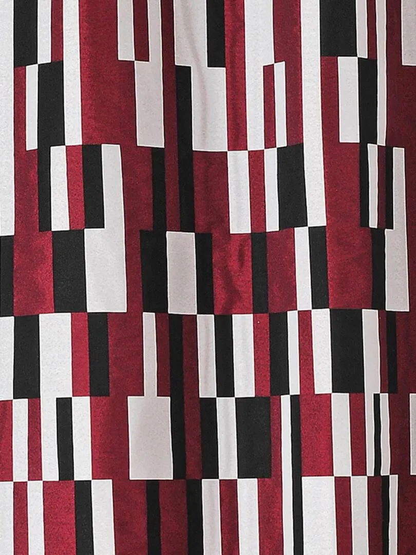 Rideau à jacquard damier - Rouge