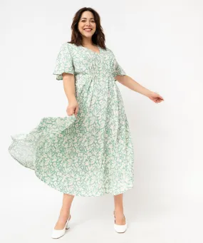 robe a manches courtes a motifs fleuris femme grande taille vert robes