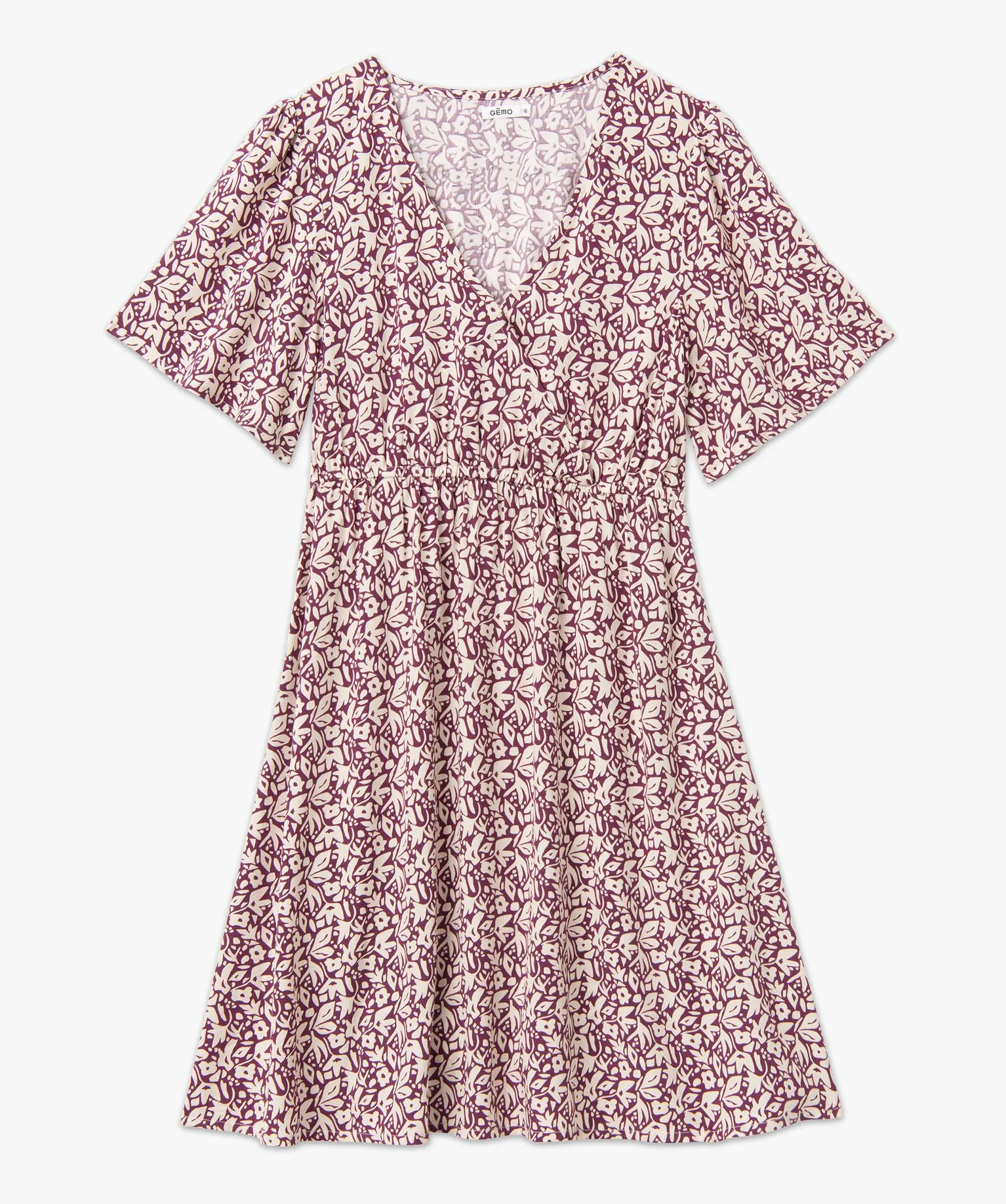 robe a manches courtes a motifs fleuris femme violet robes