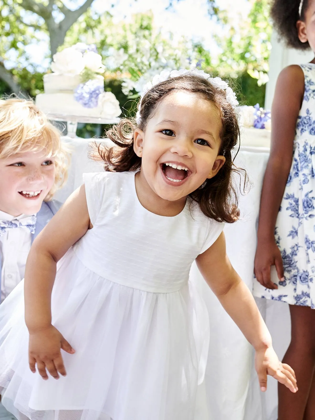 Robe de cérémonie bébé avec tulle blanc - Vertbaudet