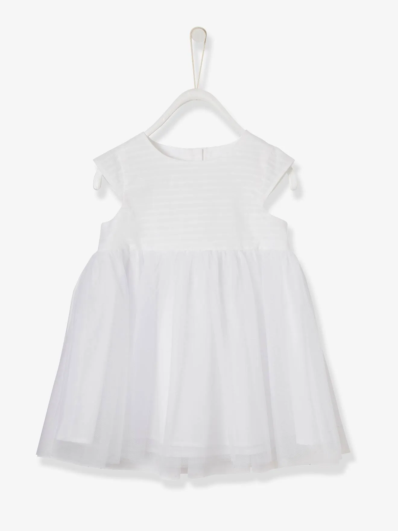 Robe de cérémonie bébé avec tulle blanc - Vertbaudet