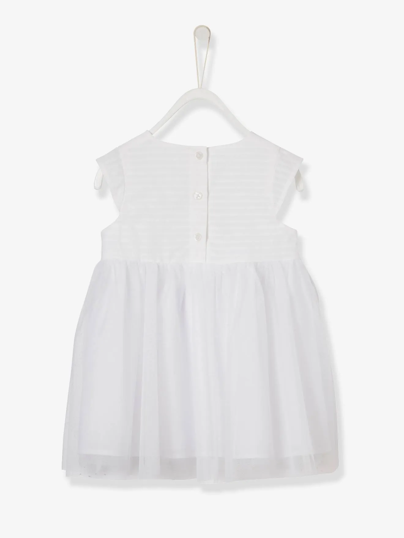 Robe de cérémonie bébé avec tulle blanc - Vertbaudet