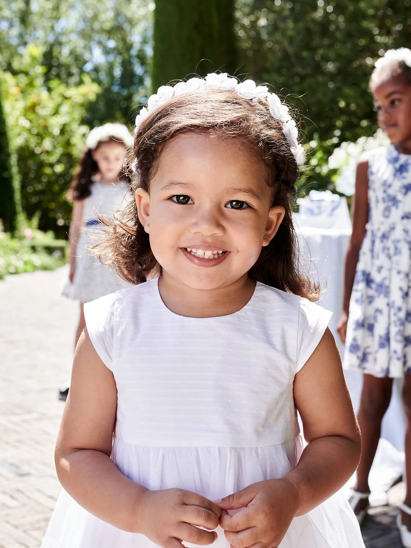 Robe de cérémonie bébé avec tulle blanc - Vertbaudet