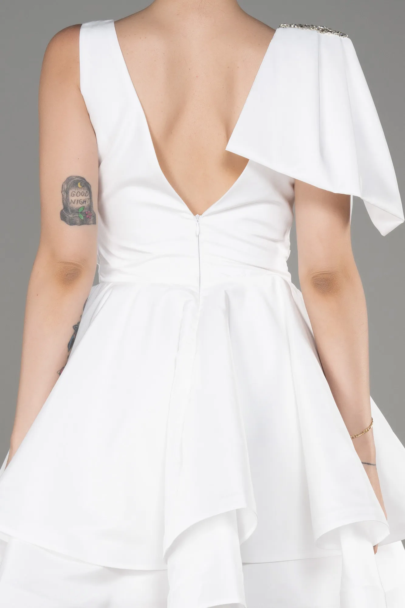 Robe de Cérémonie Courte Blanc ABK2085