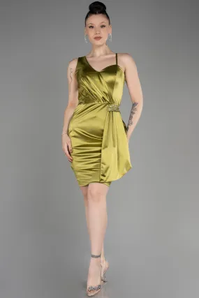 Robe de Cérémonie Courte Pistache vert ABK2024