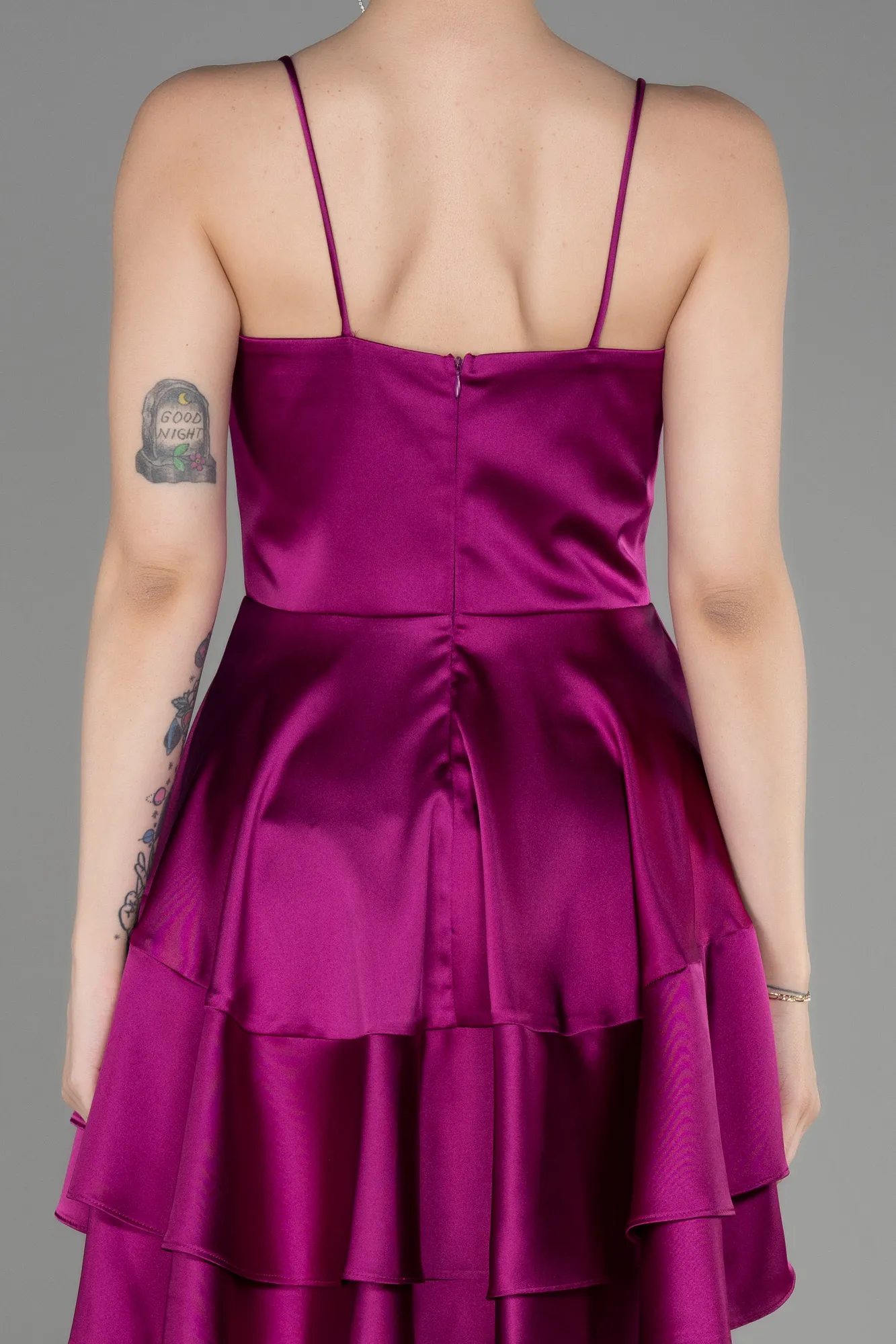 Robe de Cérémonie Courte Satin Violet ABK2042