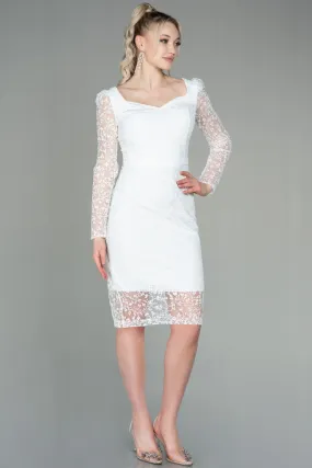 Robe de Cérémonie Midi Blanc ABK1648