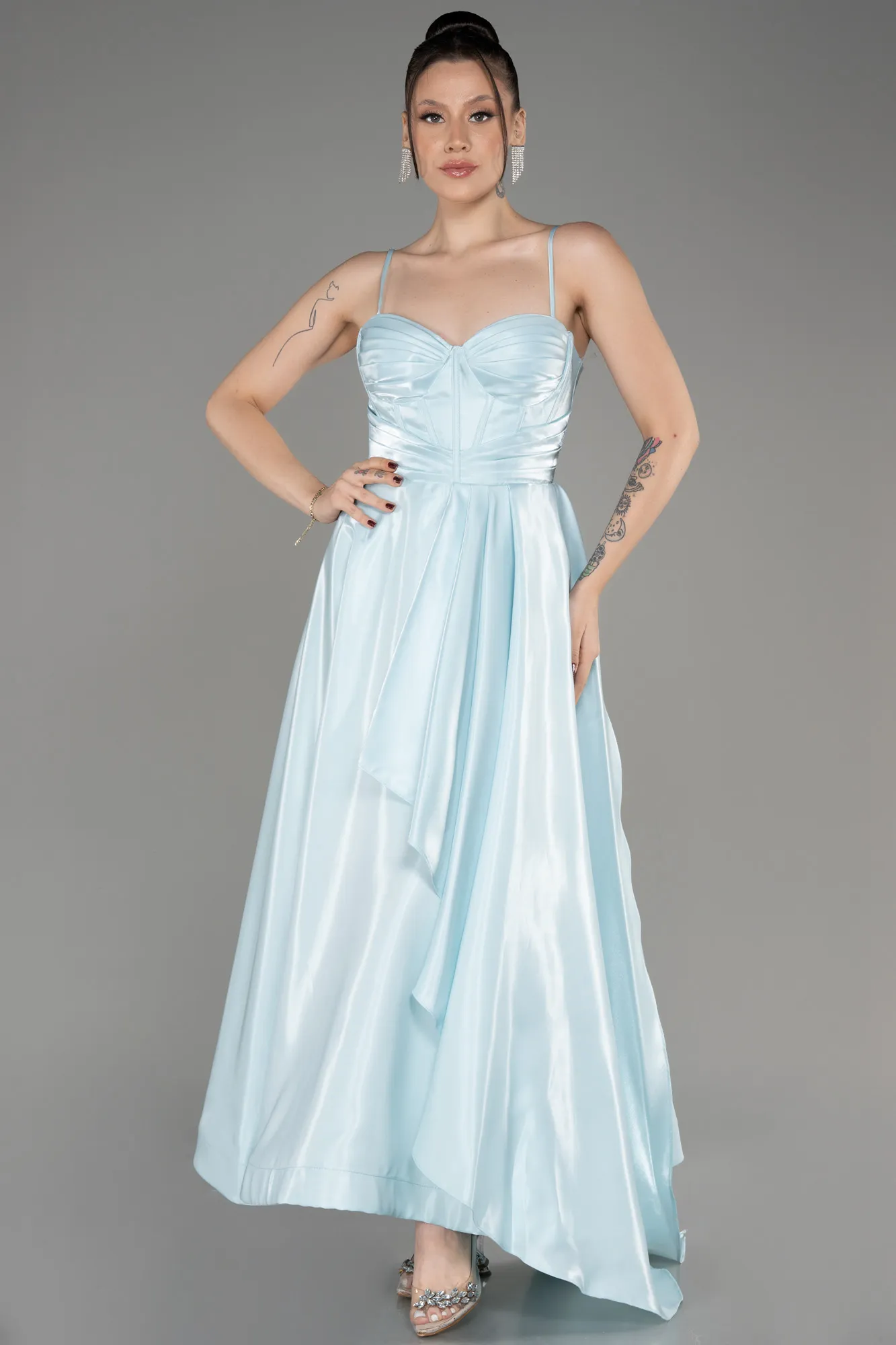 Robe de Cérémonie Midi Bleu clair ABK2063