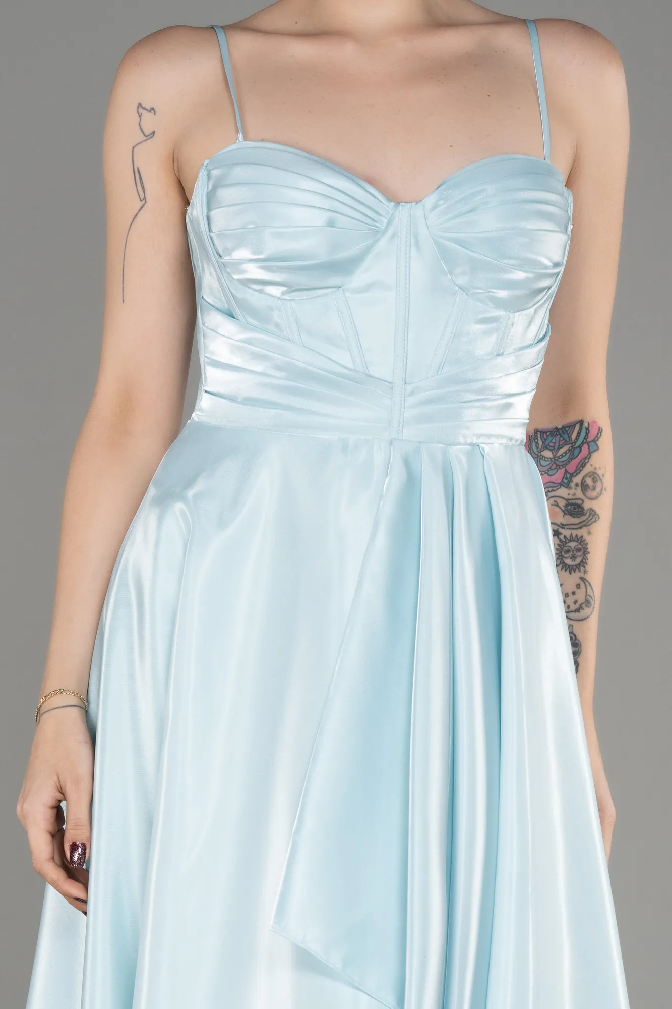 Robe de Cérémonie Midi Bleu clair ABK2063