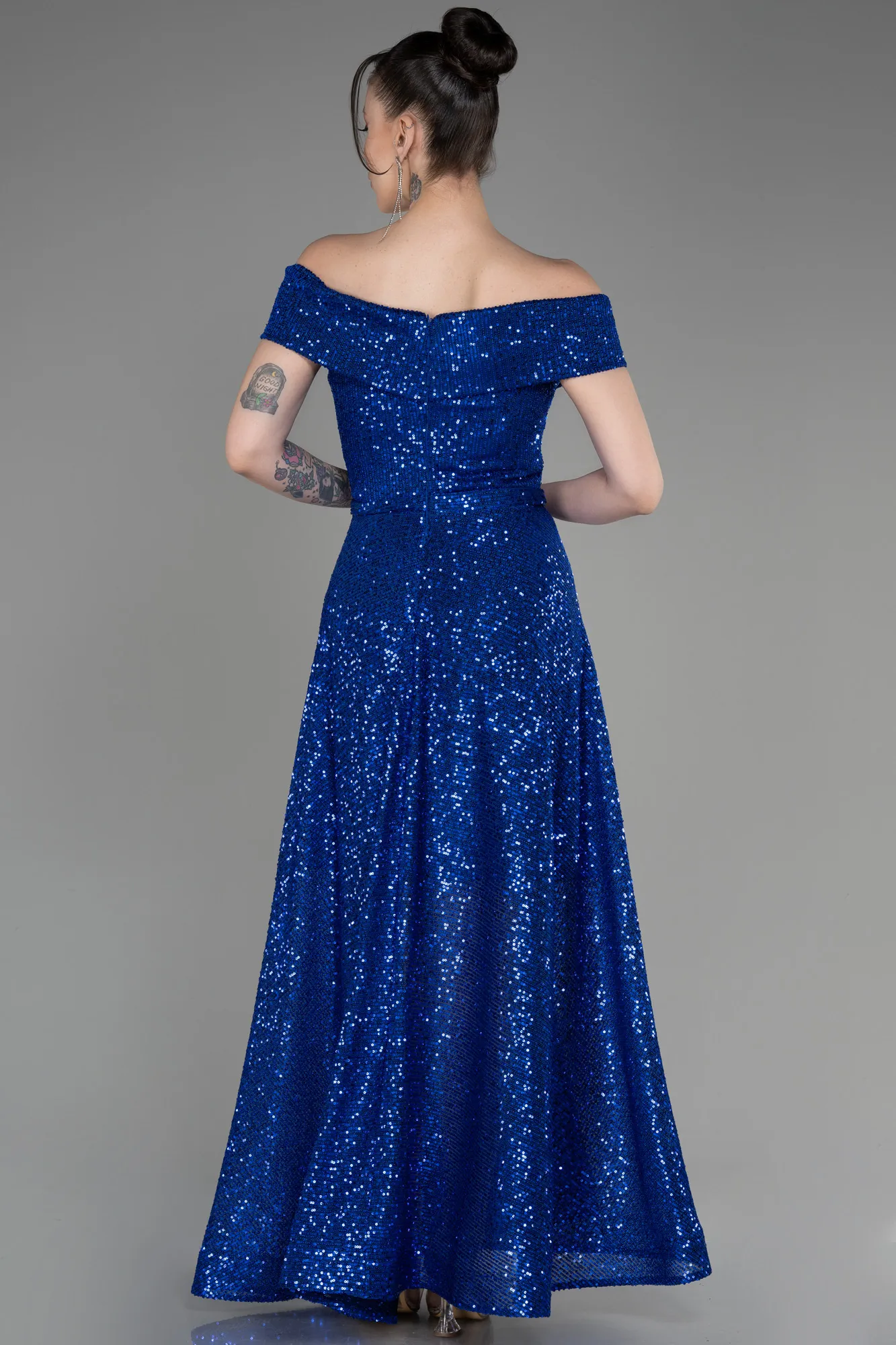 Robe De Cérémonie Midi Bleu Marine ABK2048