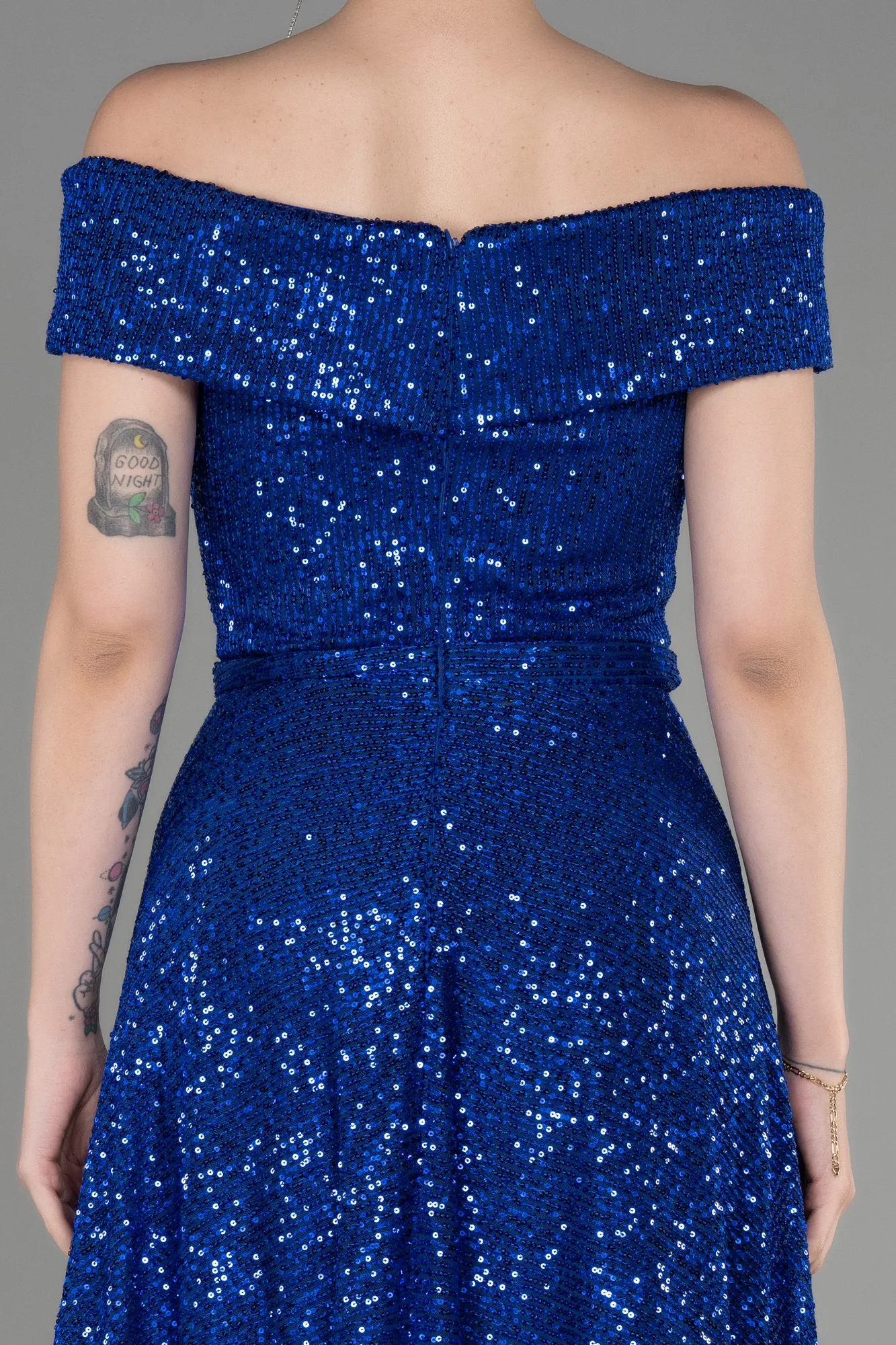 Robe De Cérémonie Midi Bleu Marine ABK2048