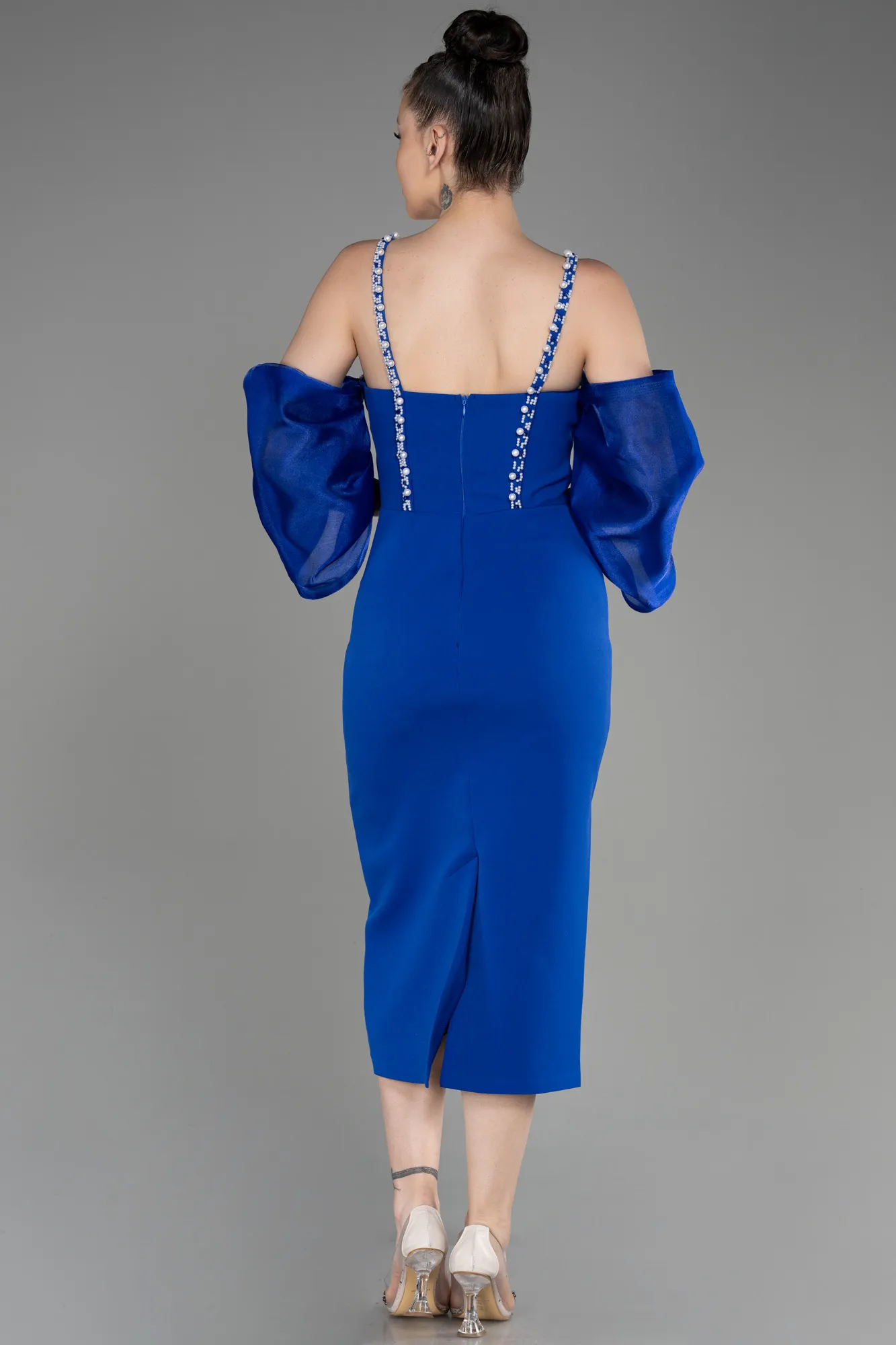 Robe De Cérémonie Midi Bleu Saxe ABK1906