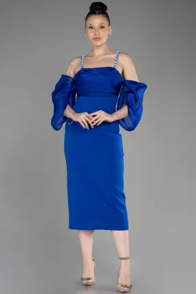 Robe De Cérémonie Midi Bleu Saxe ABK1906