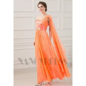 robe de cérémonie orange long 