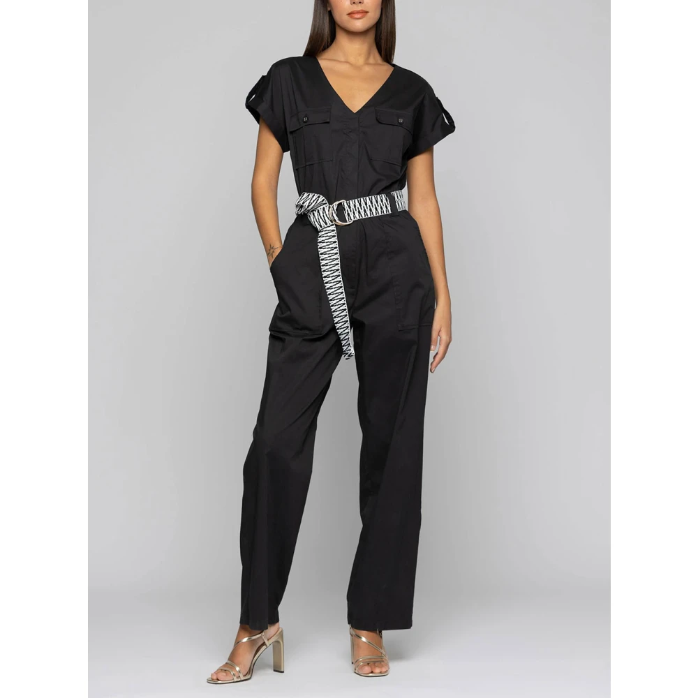 Robe Jumpsuit en Coton Noir