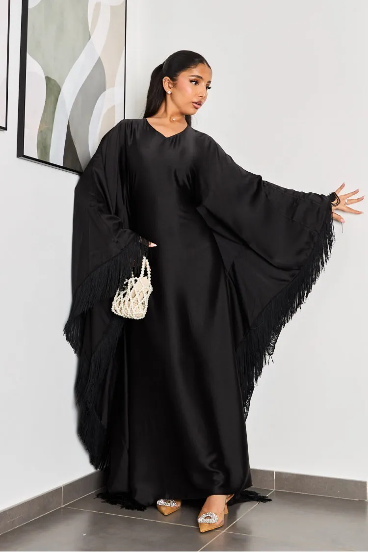 Robe à franges ajustable à la taille