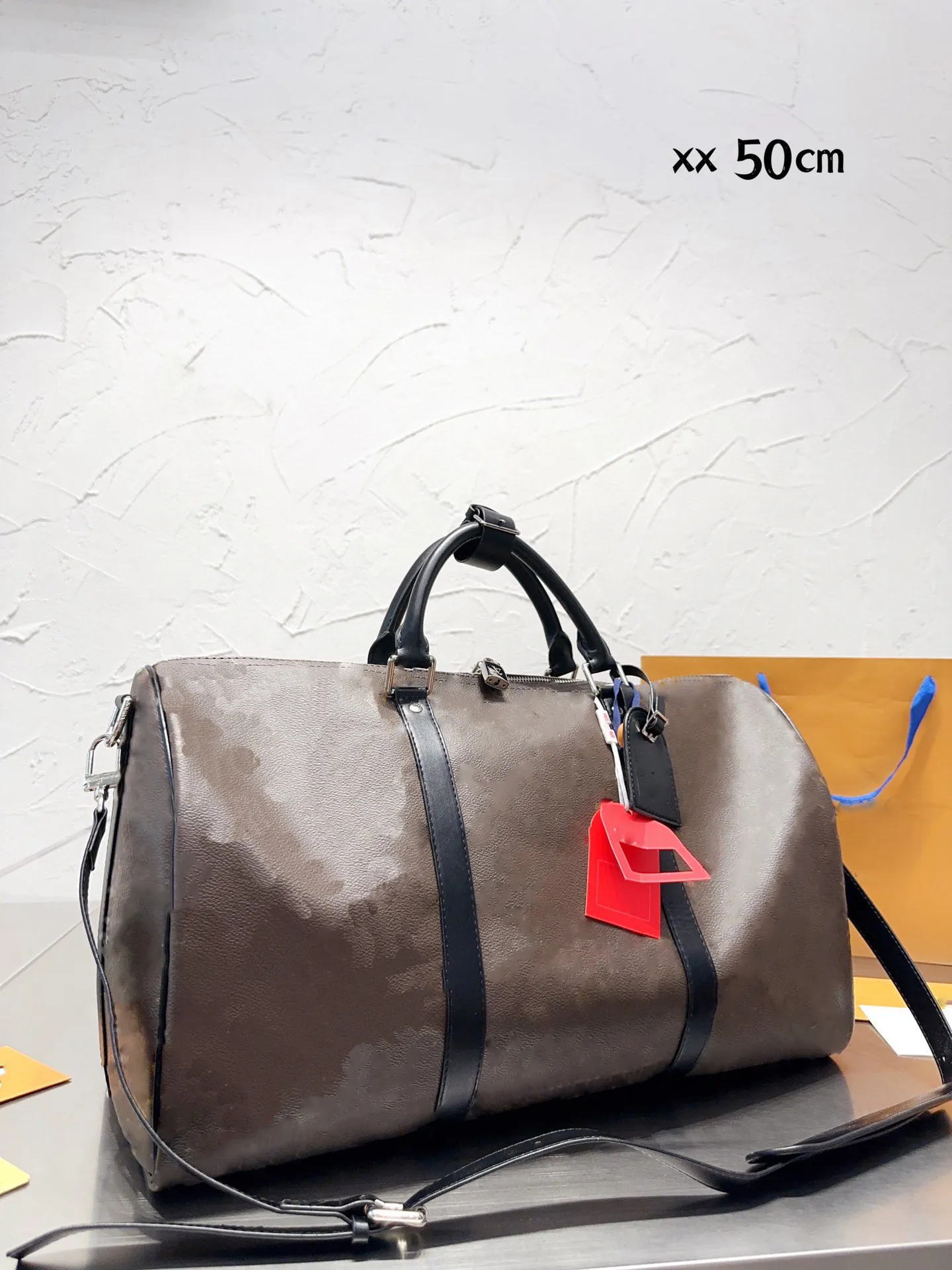 Sac De Sport Classique 45 Cm 50 Cm Bagages De Voyage Pour Hommes En Cuir Véritable Sac À Main De Grande Capacité Fourre Tout Sac