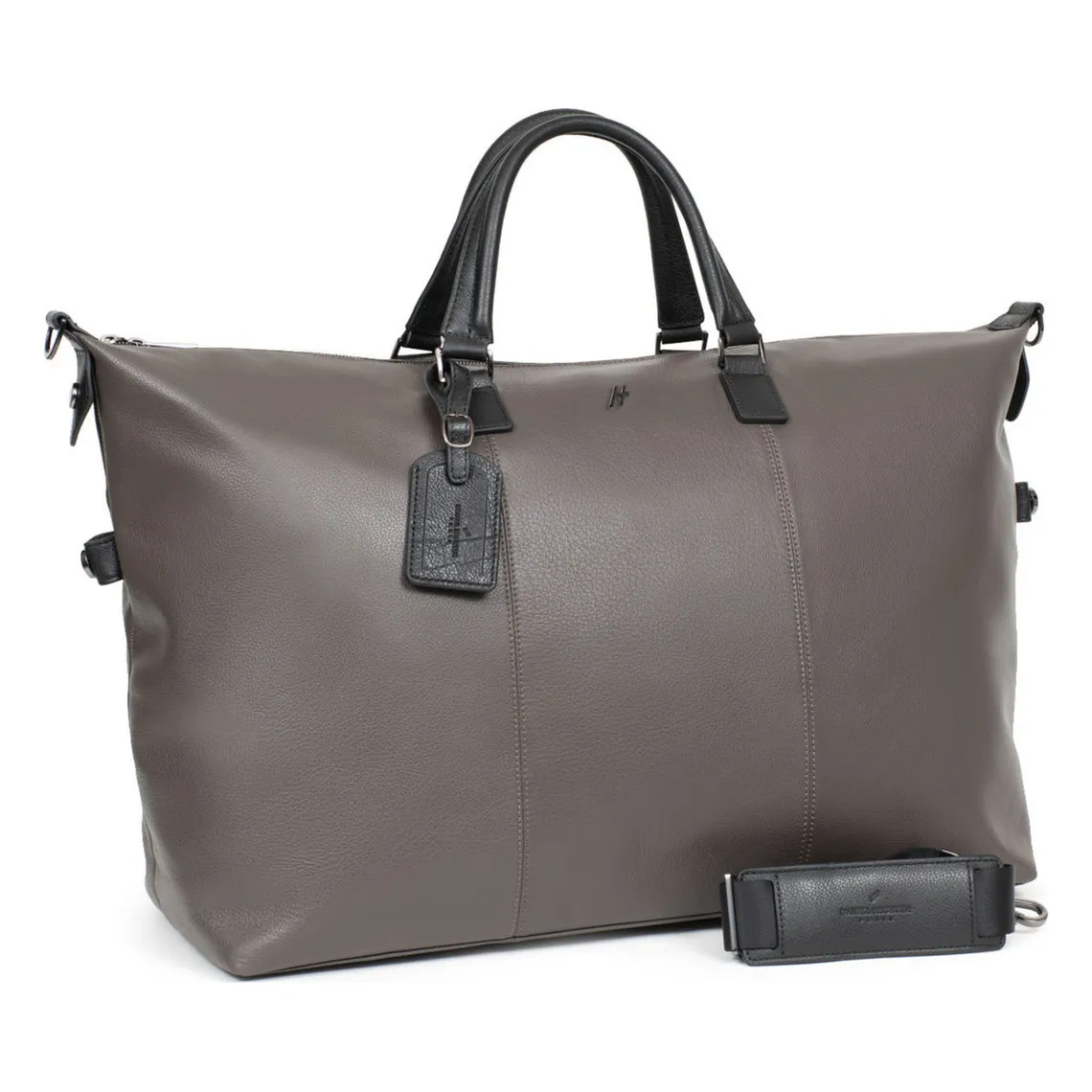 Sac de voyage Cuir TOGETHER Taupe/Noir Liam Daniel Hechter Maroquinerie - Sac de voyage Homme sur MenCorner