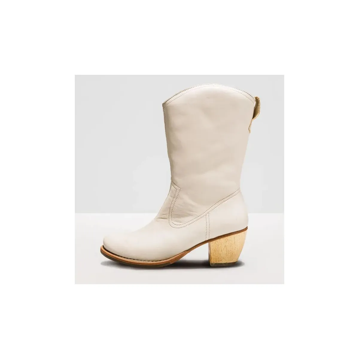 Santiags en cuir - Beige Clair