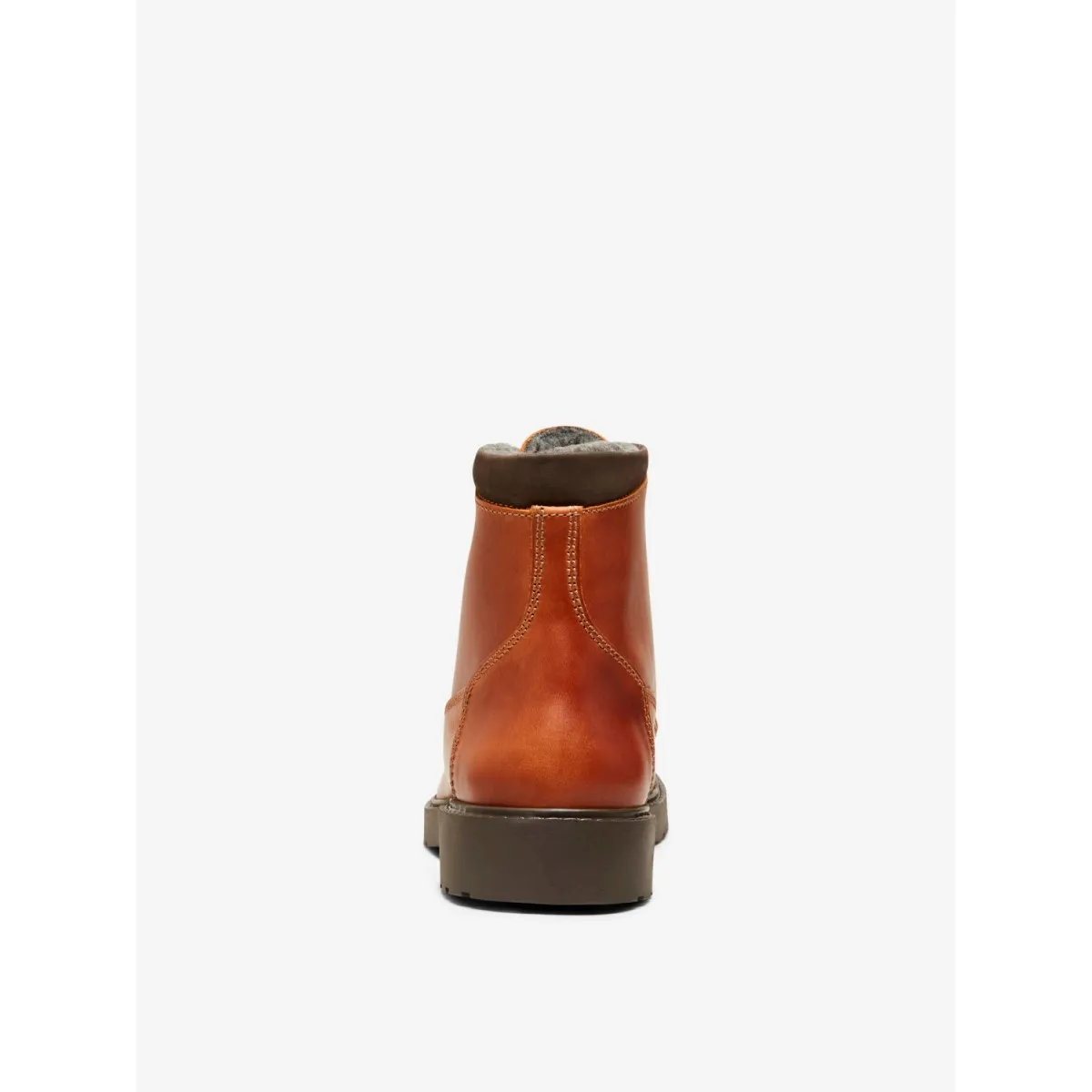 Selected - Boots montantes en cuir cognac