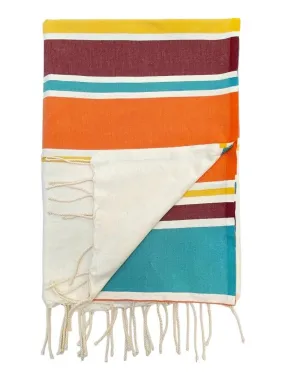 Serviette de plage Fouta traditionnelle Helios Orange 100x200 190g/m² - Orange