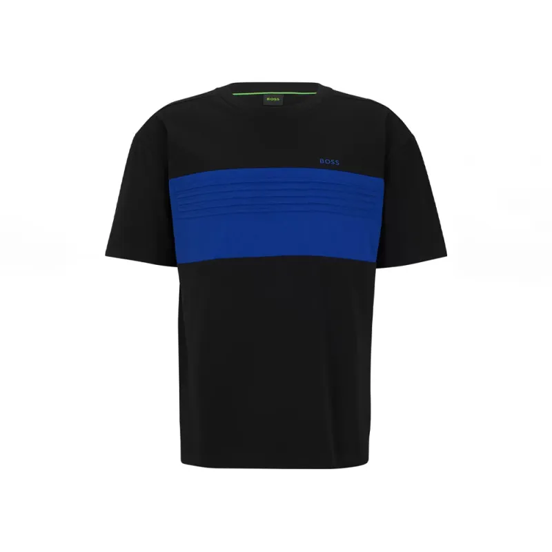 T-SHIRT TEE 5 BOSS EN COTON POLYESTER NOIR