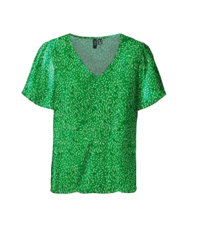 T-shirt Vert à Motifs Femme Vero Moda Easy V-neck