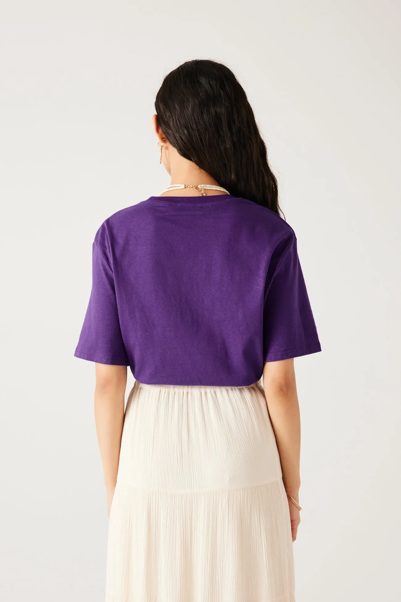 T-shirt à motifs Femme - Imprimé violet