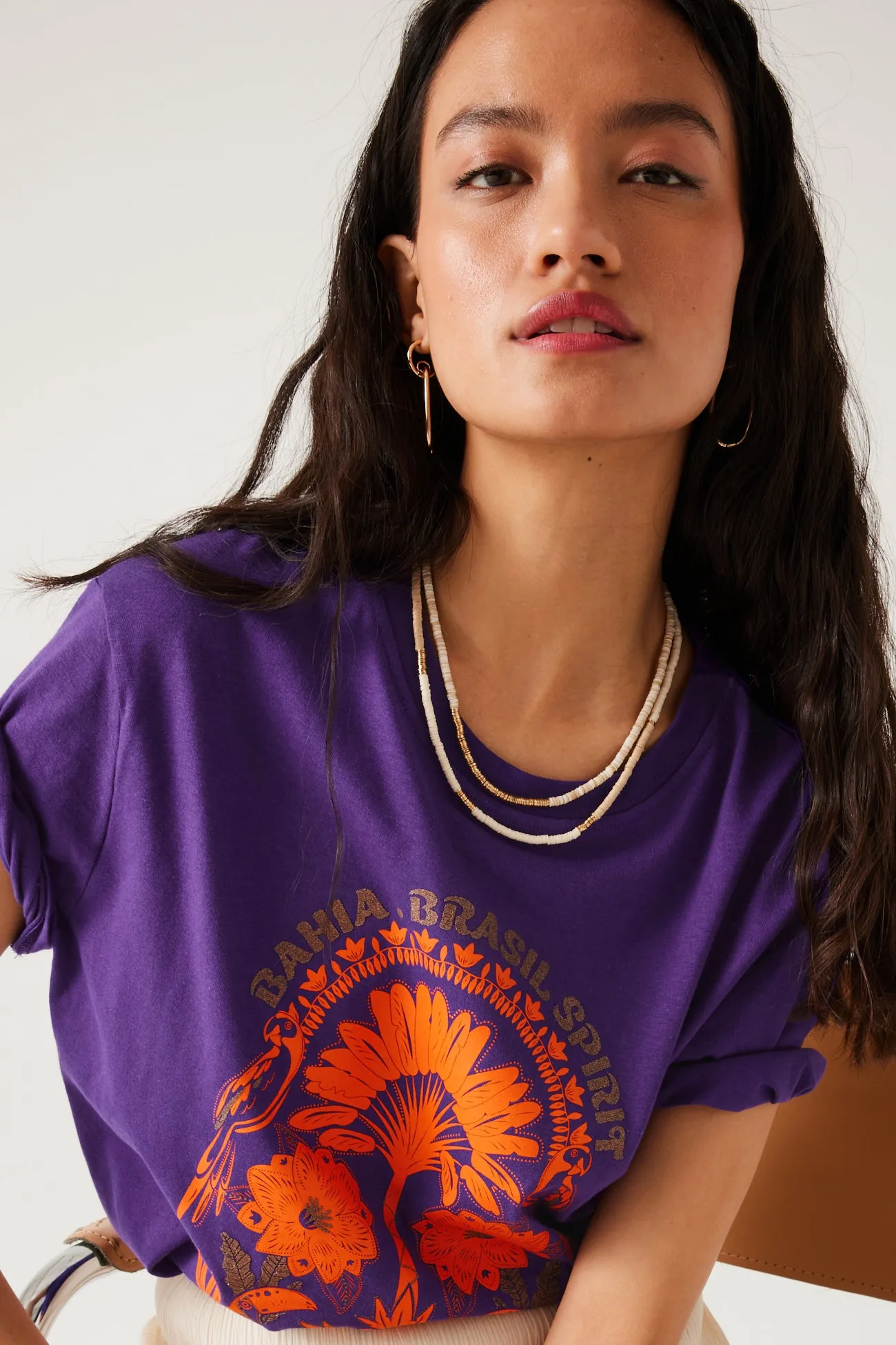 T-shirt à motifs Femme - Imprimé violet