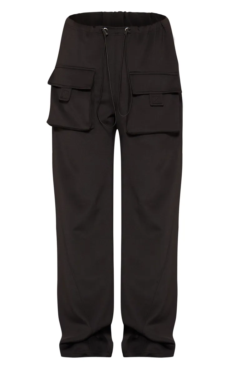 Tall Pantalon cargo en néoprène noir à détail poches