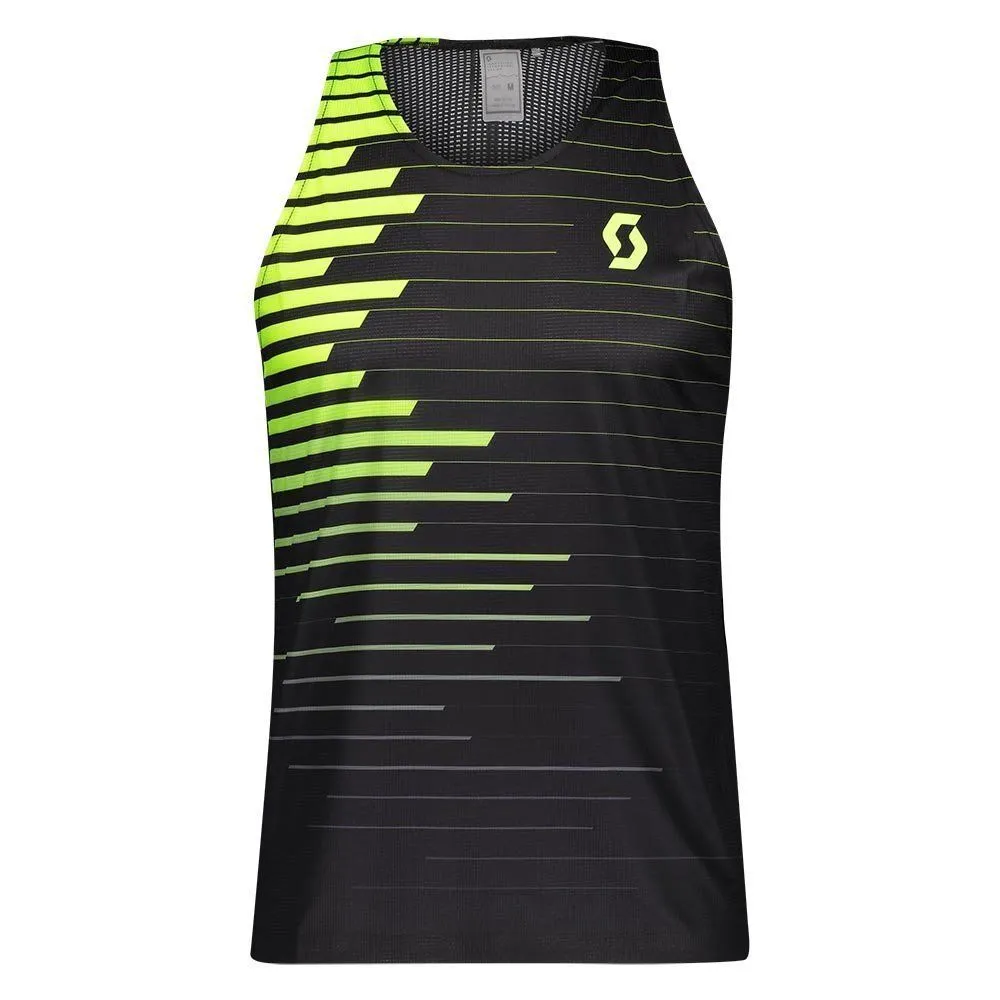 Vêtements de sport SCOTT Homme | Débardeur de running léger et respirant SCOTT Singlet RC Run Black/Yellow pour homme | 280236-1