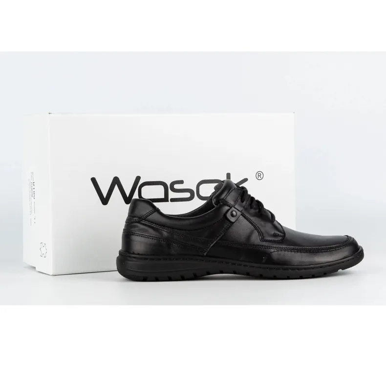 WASAK Chaussures décontractées en cuir pour hommes 0186W noir le noir